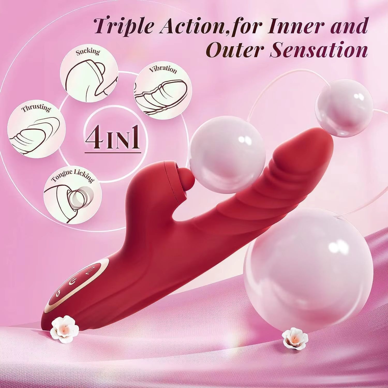Female Rabbit Insertion Vibrator Clitoral Stimulator Woman G Spot Thrusting Sucking Vibrator Adult Sex Toys for Couple