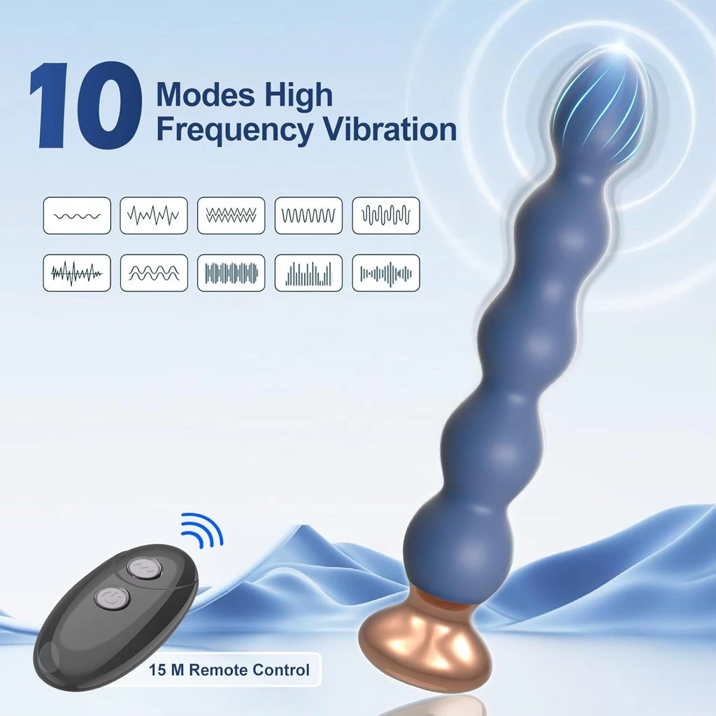 Anal Beads Bullet Vibrator Sex Toys Vibrating Butt Plug for Men and Women 10 Vibration Modes Prostate Massager Anal Sex Toys