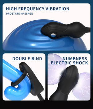 Seductiva Male SM Double Cock Ring Scrotal Restraint Vibrating Prostate Massager Anal Plug for Men - Sensory Wellness Product Perspective - NZ Local Stock