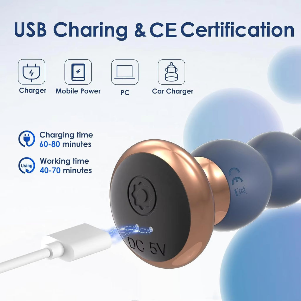 Anal Beads Bullet Vibrator Sex Toys Vibrating Butt Plug for Men and Women 10 Vibration Modes Prostate Massager Anal Sex Toys