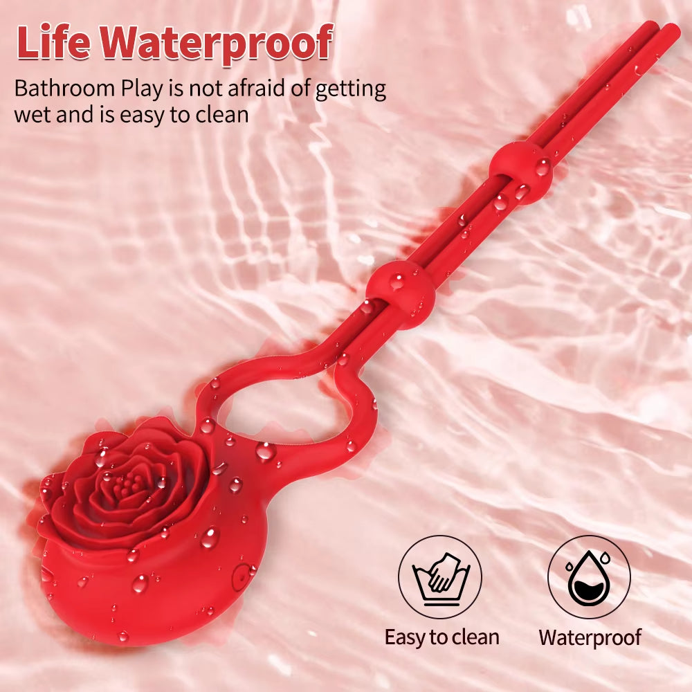 New Release Soft Silicone Male Vibrating Penis Ring Rose Clitoral Stimulator for Women Fine Ring Vibrator for Couples Passionate