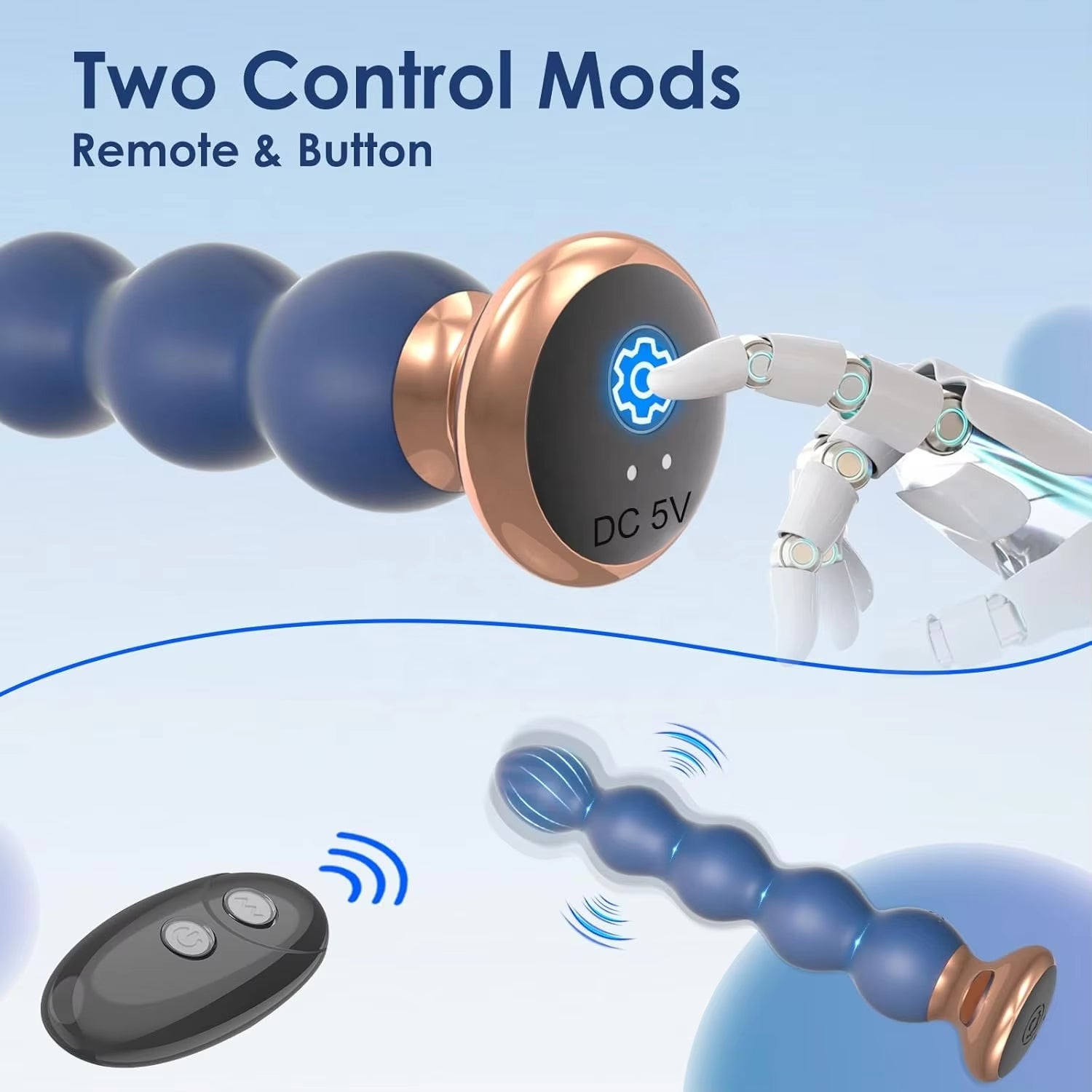 Anal Beads Bullet Vibrator Sex Toys Vibrating Butt Plug for Men and Women 10 Vibration Modes Prostate Massager Anal Sex Toys