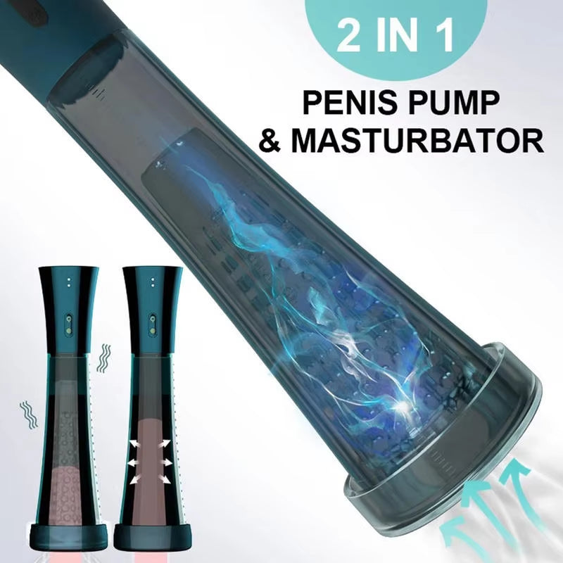 Sex Toys Men's Handheld Full-automatic Electric Vacuum Erection Pump Exercise Equipment Assisted Booster Men Masturbation Cup