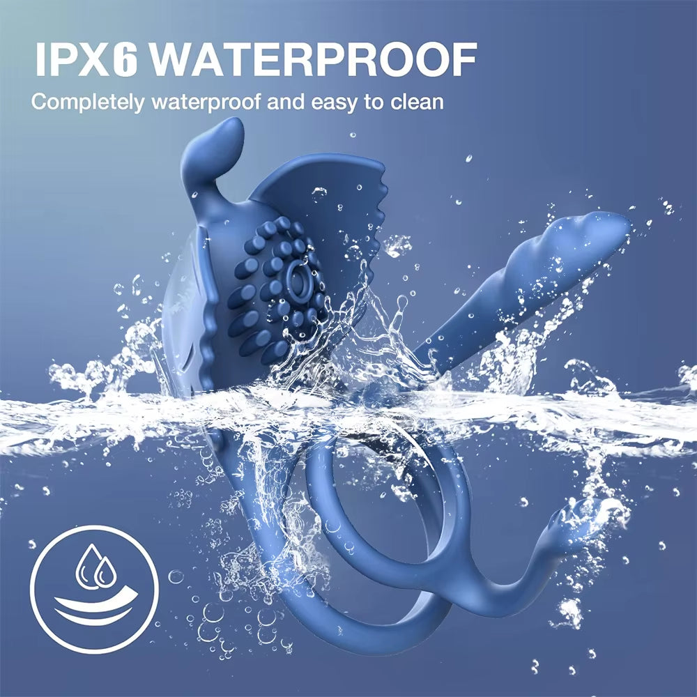 Remote Control 10-Frequency Penis Ring Vibration Delay Ejaculation Clitoral Stimulation