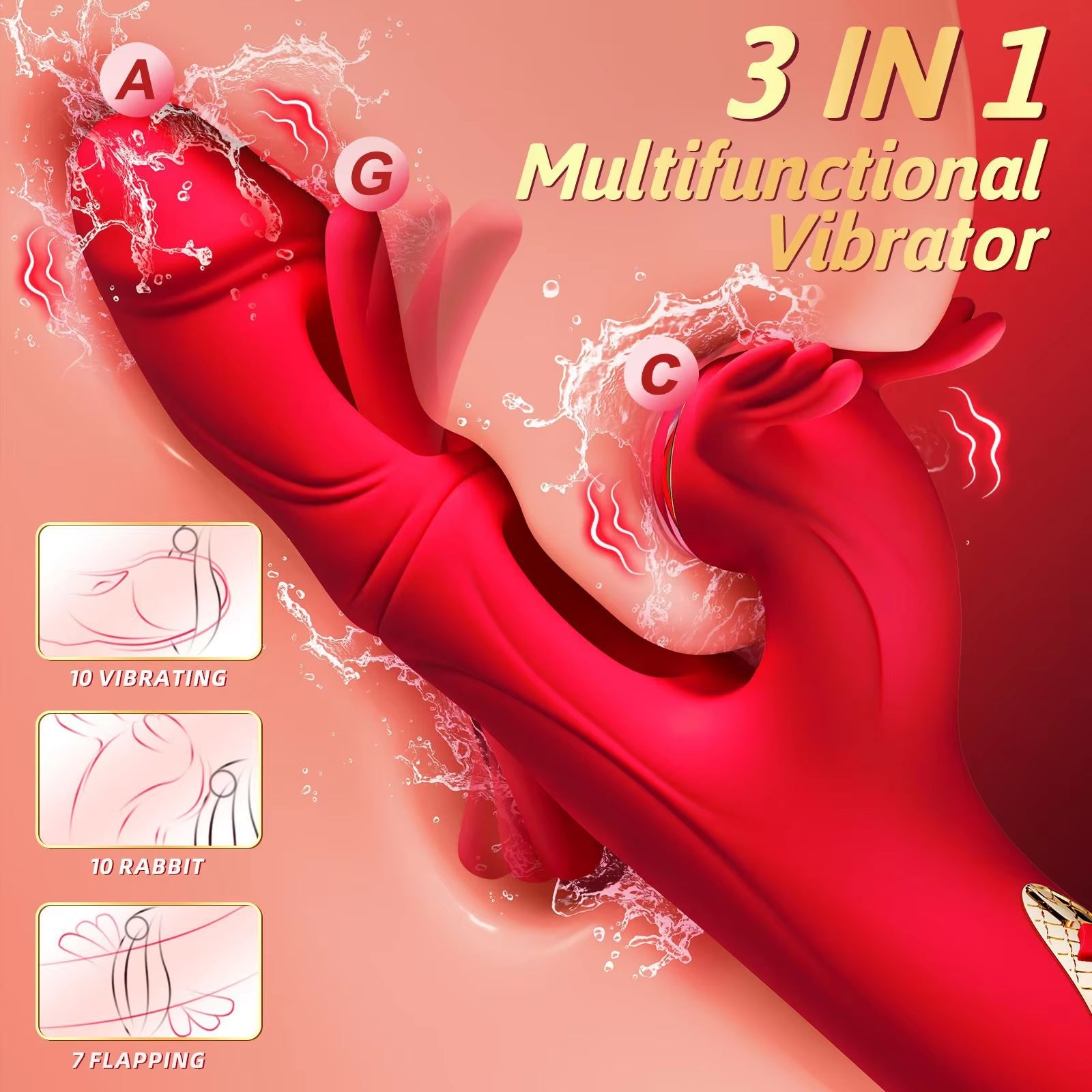 New 4in1 Double Tongue Flapping Vibrators for Women G Spot Massage Products Tapping Dildo Vibrator Sex Toys for Woman Adult Toys