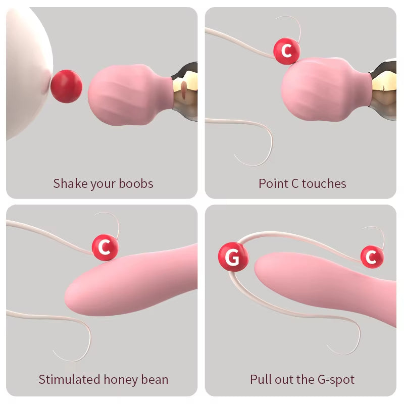 Adult Woman AV Heating Dual Head Dildo 10 Mode Vibrating Sex Products Massager G Spot Sex Toys Vibrator