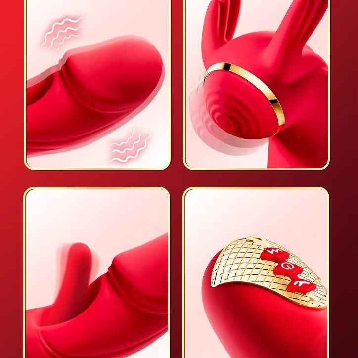 New 4in1 Double Tongue Flapping Vibrators for Women G Spot Massage Products Tapping Dildo Vibrator Sex Toys for Woman Adult Toys