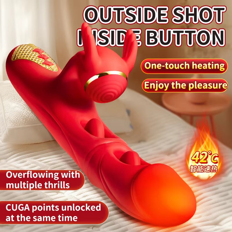 New 4in1 Double Tongue Flapping Vibrators for Women G Spot Massage Products Tapping Dildo Vibrator Sex Toys for Woman Adult Toys