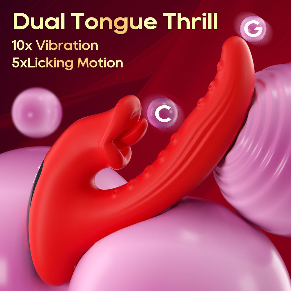 Octopus Tentacle Vibrator G-Spot Stimulator with Tongue Vibration by Seductiva