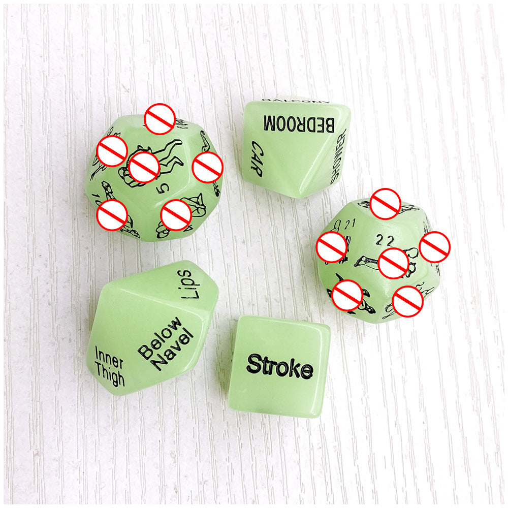 Seductiva 5-in-1 Glow-in-the-Dark Couples Intimacy Dice Game Set Detail & Ergonomic Design - Premium Silicone - Discreet Delivery