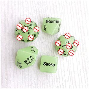 Seductiva 5-in-1 Glow-in-the-Dark Couples Intimacy Dice Game Set Detail & Ergonomic Design - Premium Silicone - Discreet Delivery