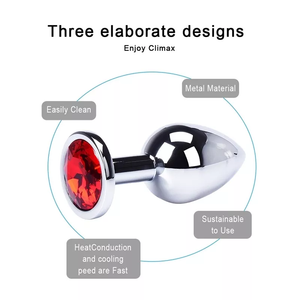 Butt Plug 3Pcs/Set S M L Metal Anal Plug Stainless Steel by Seductiva