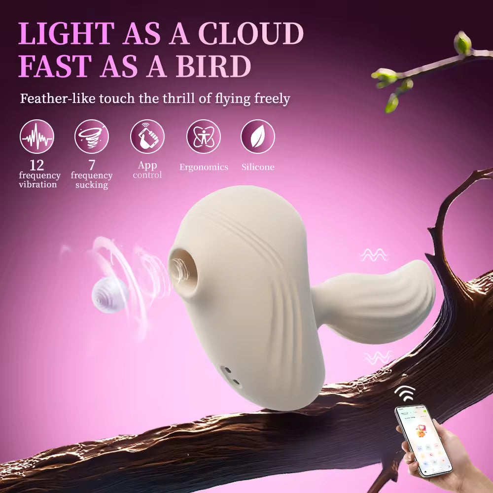 Cloud Bird: APP-Controlled Air-Pulse Sucking Vibrator by Seductiva