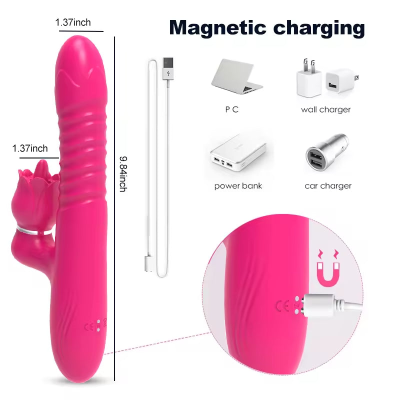 Thrusting Dildo for Women Licking Flapping Rabbit Vibrator Sex Toys 12 Vibrator Sex Toy for Couple