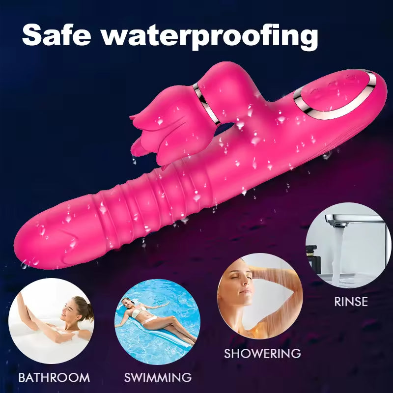 Thrusting Dildo for Women Licking Flapping Rabbit Vibrator Sex Toys 12 Vibrator Sex Toy for Couple