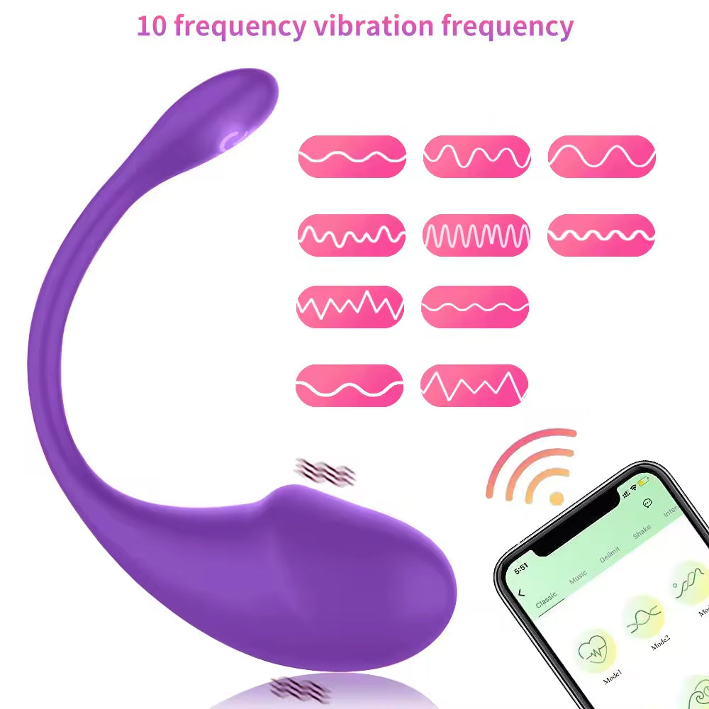 APP Controlled Wireless Vibrating Jump Egg 10 Vibration Modes Silicone G Spot Love Eggs Rechargeable Vibrator Sex Toy for Women