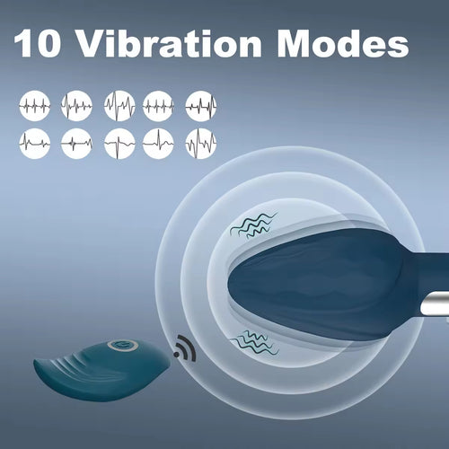 10 Modes Powerful Motor Silent Flexible Soft Silicone USB Rechargeable Anal Plug Remote Vibrator Adult Sex Toys