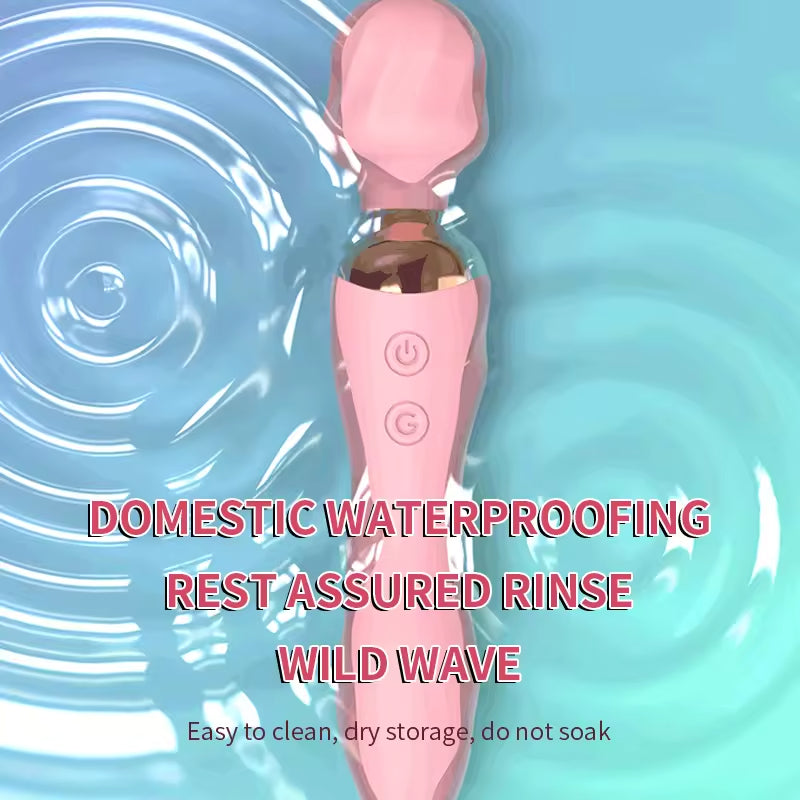 Adult Woman AV Heating Dual Head Dildo 10 Mode Vibrating Sex Products Massager G Spot Sex Toys Vibrator