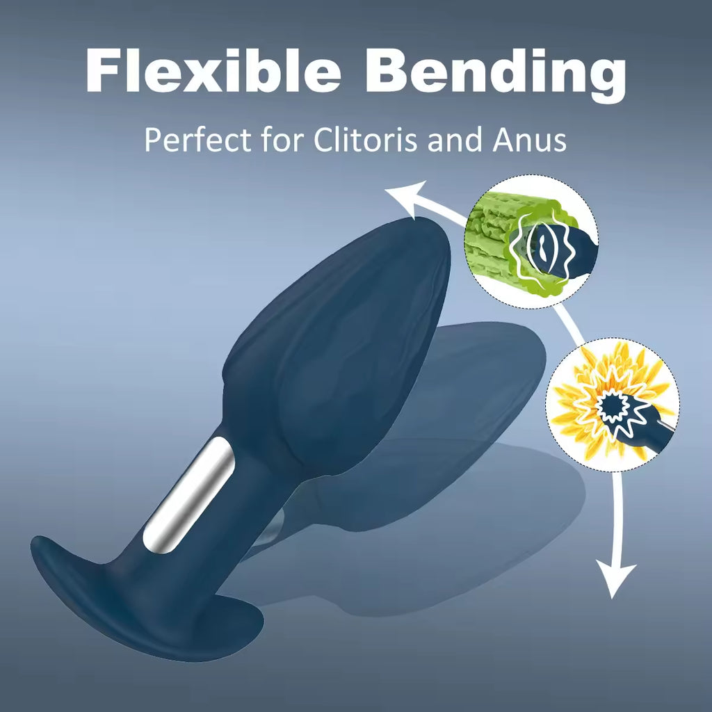 10 Modes Powerful Motor Silent Flexible Soft Silicone USB Rechargeable Anal Plug Remote Vibrator Adult Sex Toys