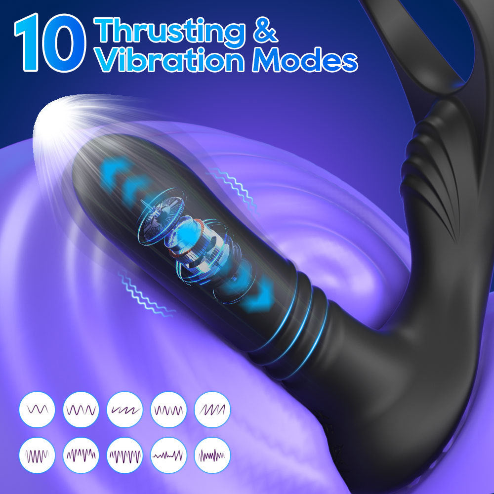 Seductiva Pro-Thrust: Remote Control Prostate Massager with 10 Thrusting Modes USB Charging & Interface Controls - Quiet Performance