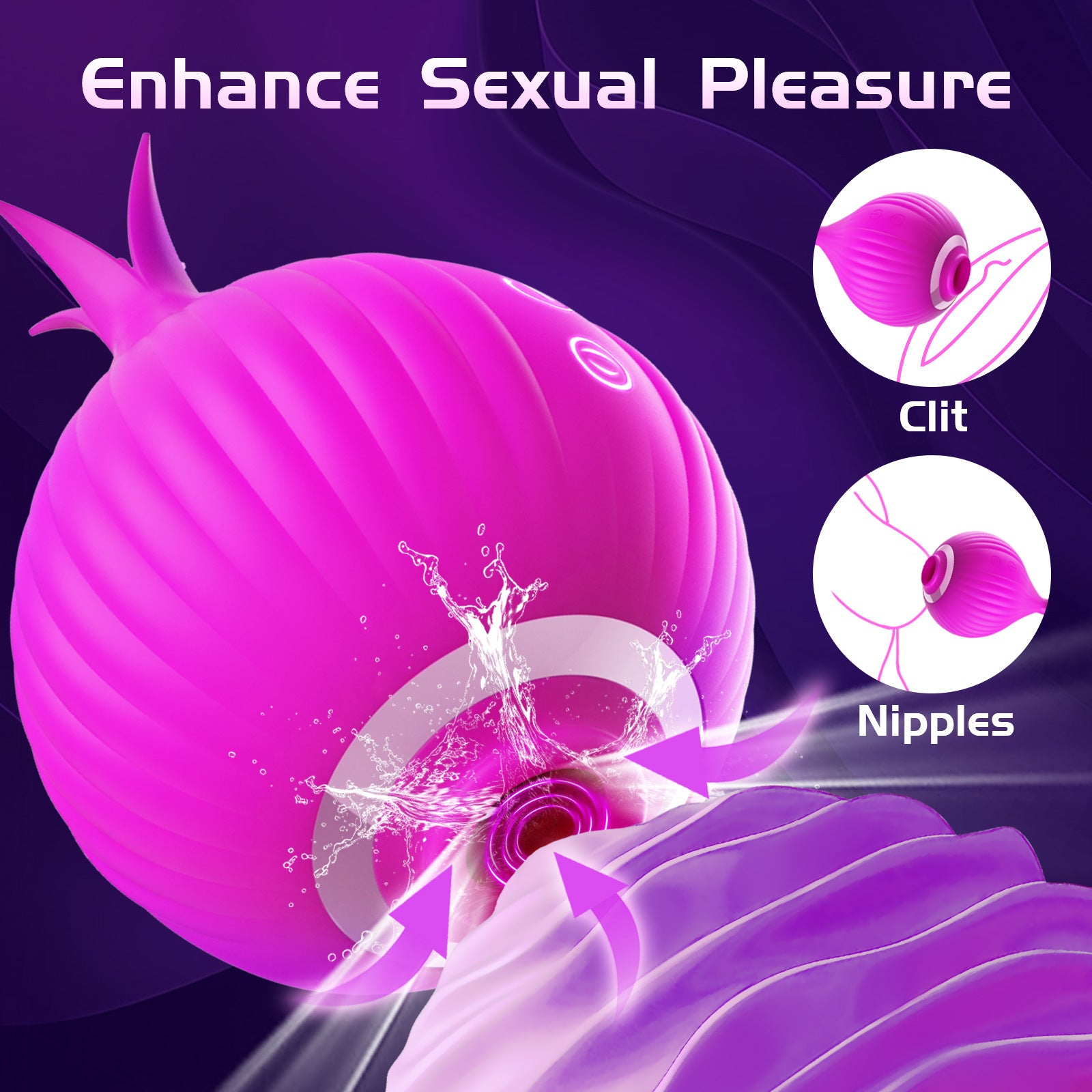 Seductiva Onion-Shaped Sucking Egg – Variable-Frequency Tongue & Tapping Vibrator USB Charging & Interface Controls - Quiet Performance