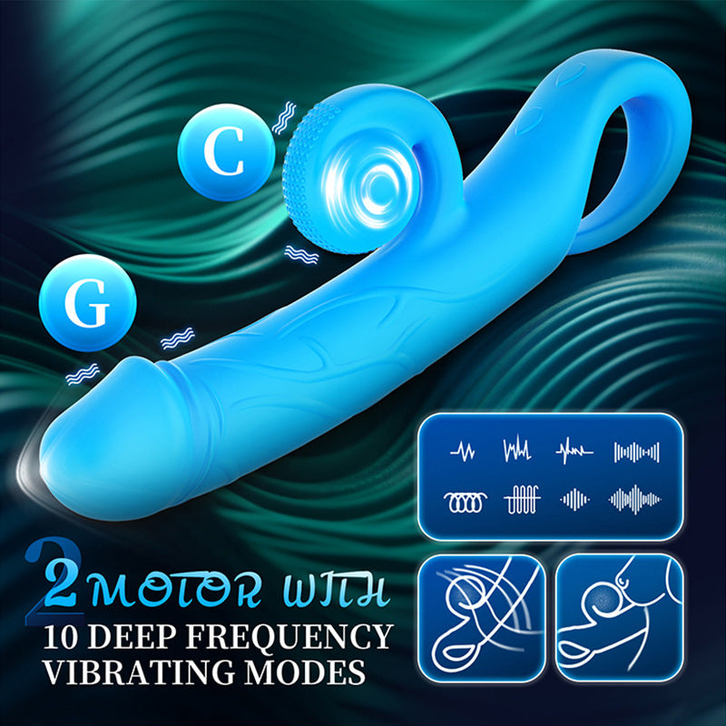 Seductiva 2-in-1 Dual Vibration Rabbit Stimulator – Women's Wellness & Couples Device USB Charging & Interface Controls - Quiet Performance