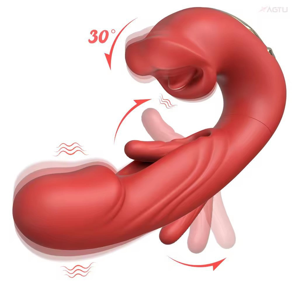 Seductiva 3in1 Thrusting and Licking Suction Sex Toy Vibrator for woman - Sensory Wellness Product Perspective - NZ Local Stock