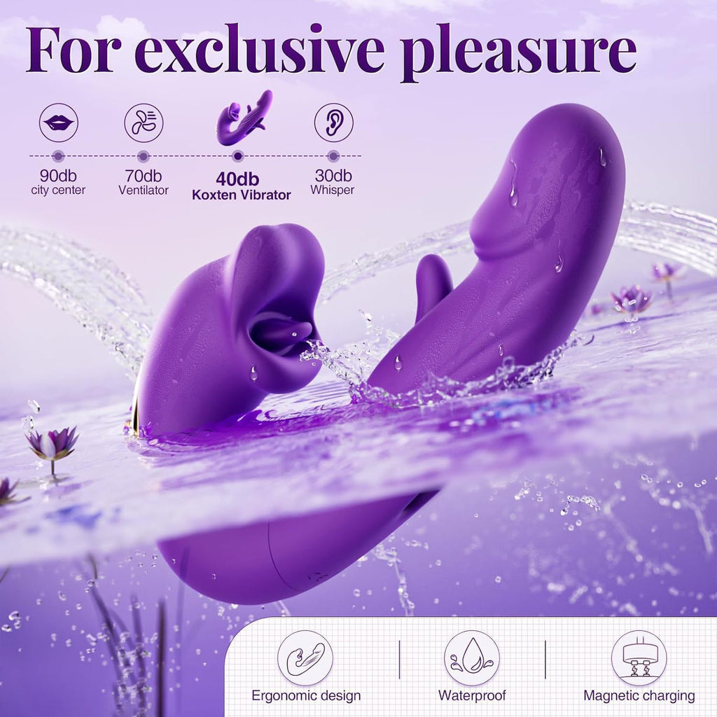 3in1 Thrusting and Licking Suction Sex Toy Vibrator for woman