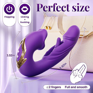 Seductiva 3in1 Thrusting and Licking Suction Sex Toy Vibrator for woman - Sensory Wellness Product Perspective - NZ Local Stock