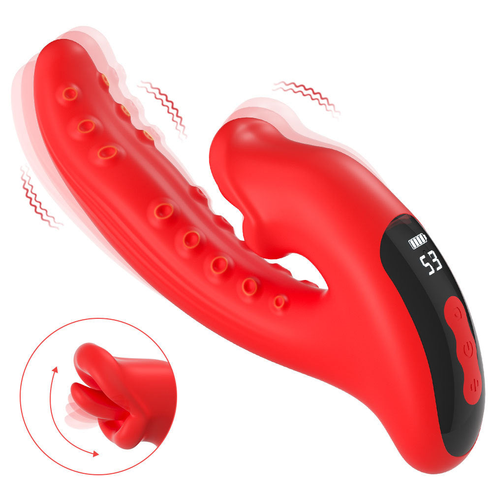 Octopus Tentacle Vibrator G-Spot Stimulator with Tongue Vibration by Seductiva
