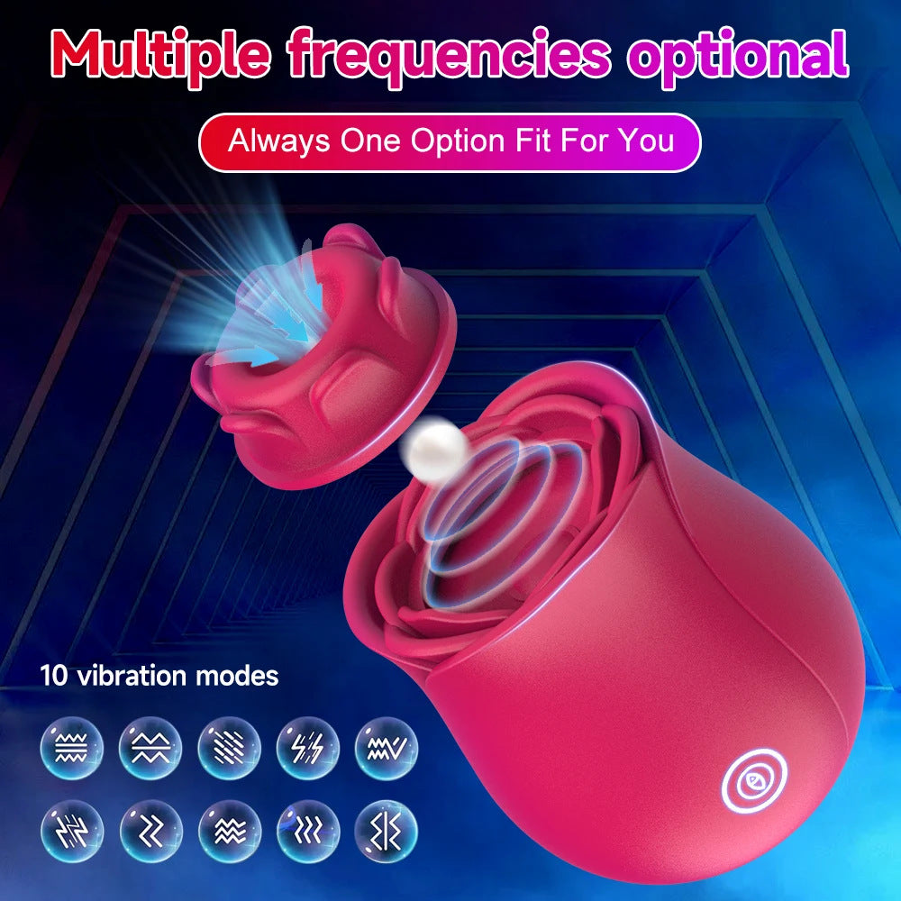 Seductiva Petal: 2-in-1 Rose Suction & Tapping Vibrator Detail & Ergonomic Design - Premium Silicone - Discreet Delivery