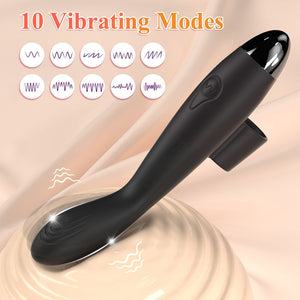 Seductiva Pulse: 10-Frequency Rechargeable Silicone AV Wand & Finger Vibrator Detail & Ergonomic Design - Premium Silicone - Discreet Delivery