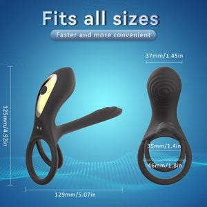 Seductiva Locking Ring Male Sex Toys Remote Control Electric Sperm Ring Silicone Couples Vibrating Ring USB Charging & Interface Controls - Quiet Performance
