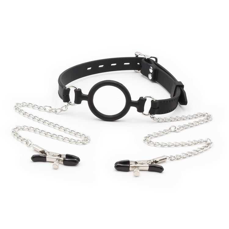 Seductiva Silence | Ring Gag & Nipple Clamp Restraint Set - Sensual Wellness NZ