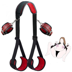 Seductiva Leather Handcuffs BDSM Restraints Set – Adult Erotic Roleplay Kit Detail & Ergonomic Design - Premium Silicone - Discreet Delivery