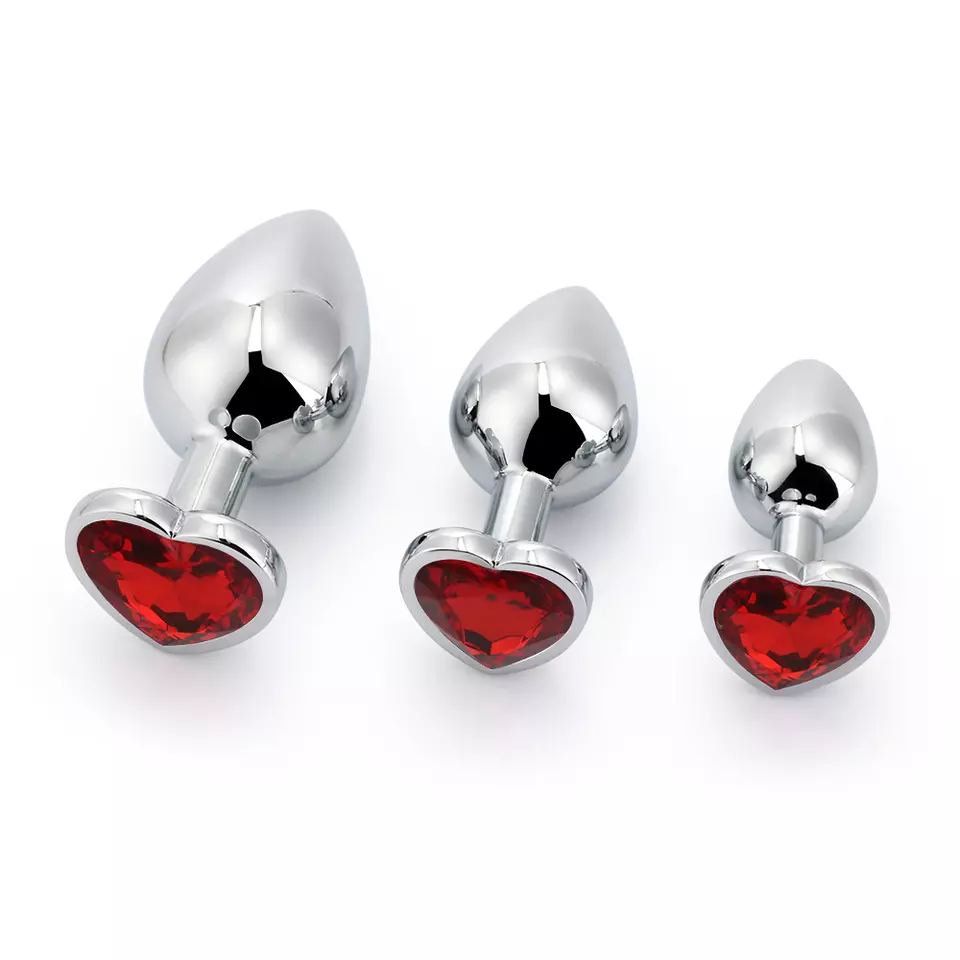 3-Piece Stainless Steel Jeweled Plug Set by Seductiva