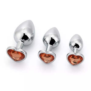 3-Piece Stainless Steel Jeweled Plug Set by Seductiva