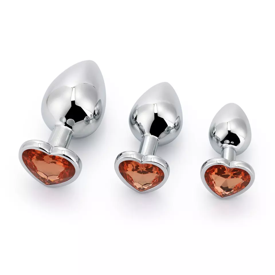 3-Piece Stainless Steel Jeweled Plug Set by Seductiva