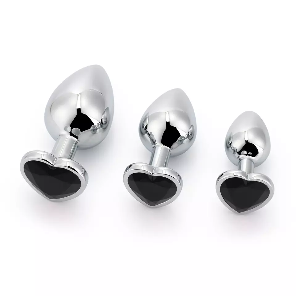 3-Piece Stainless Steel Jeweled Plug Set by Seductiva