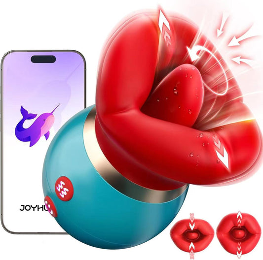 10 Tongue Licking 3 Sucking Sucker Vibrator with APP Control Big Mouth