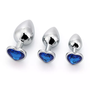 3-Piece Stainless Steel Jeweled Plug Set by Seductiva
