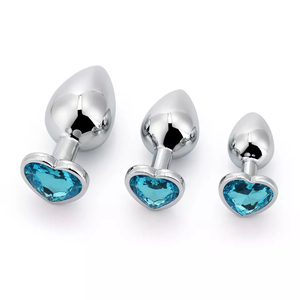3-Piece Stainless Steel Jeweled Plug Set by Seductiva