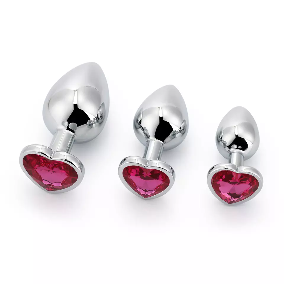 3-Piece Stainless Steel Jeweled Plug Set by Seductiva