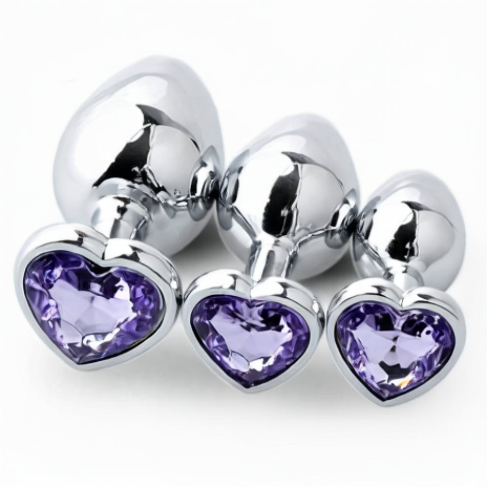 3-Piece Stainless Steel Jeweled Plug Set by Seductiva