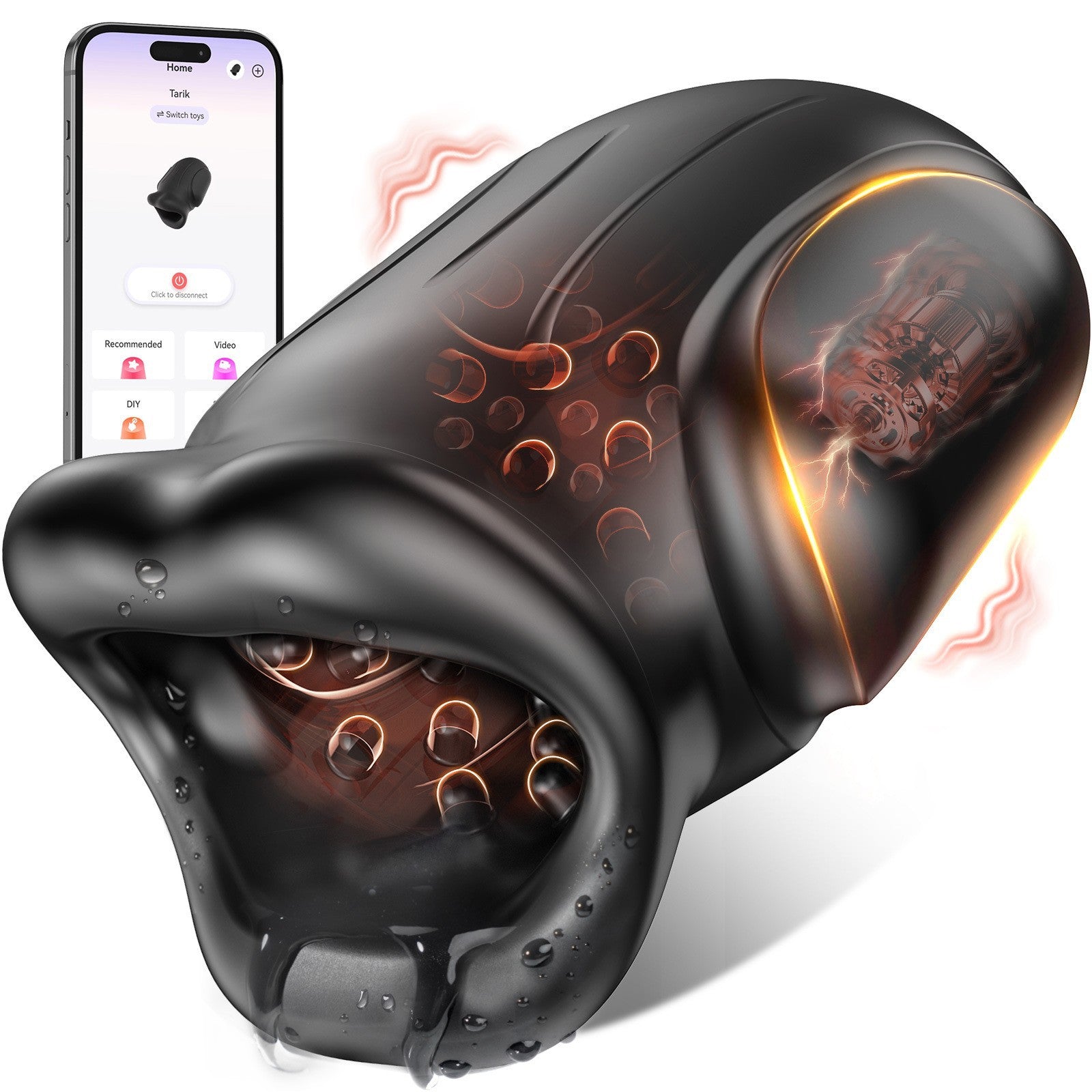 Masturbation Cup Tongue Sex Toy Big Mouth Masturbator Vibrator for Men