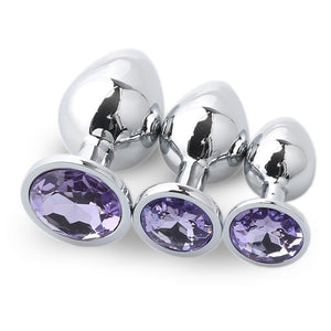 Butt Plug 3Pcs/Set S M L Metal Anal Plug Stainless Steel by Seductiva
