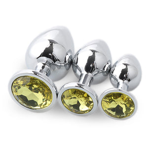 Butt Plug 3Pcs/Set S M L Metal Anal Plug Stainless Steel by Seductiva
