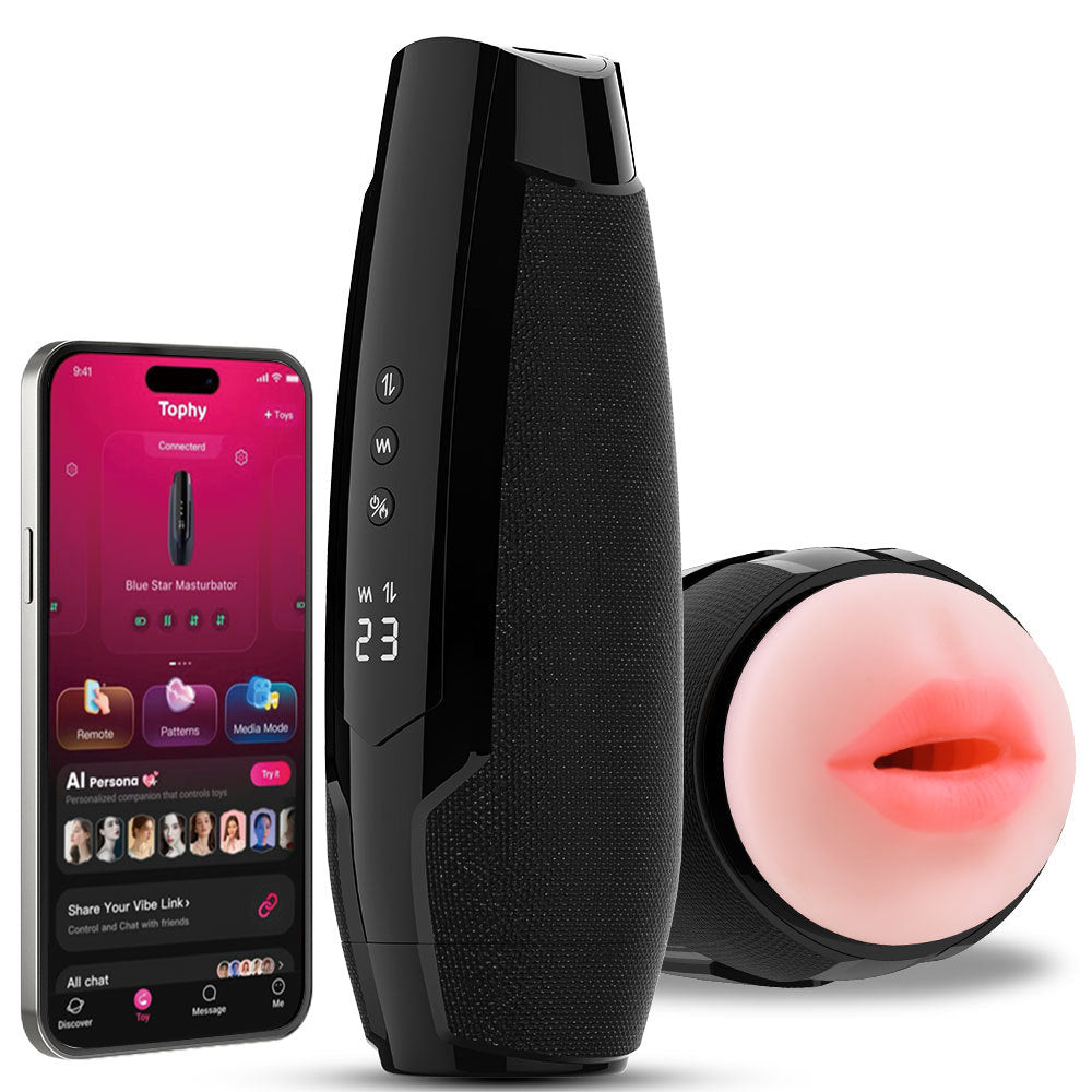 The new product electric telescopic masturbation cup for men's oral sex with a simulation channel for penile vibration heating