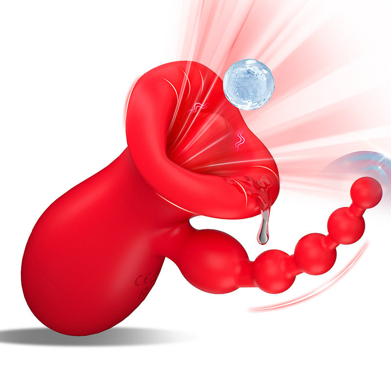 3 IN 1 female tongue licking masturbator sucking the breast clitoral vibrator backyard massage plug adult sex toys