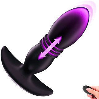 Wireless remote control anal bead 10-frequency vibration butt plug